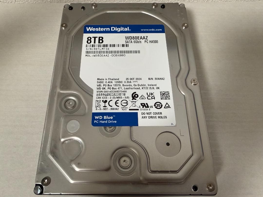 内蔵型ハードディスクドライブ Western Digital HDD 8TB WD80EAAZ