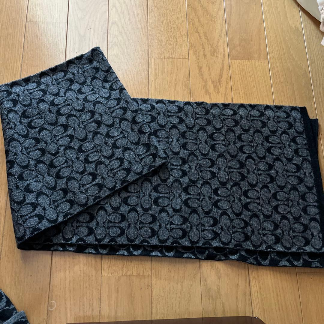 コーチ　マフラー　ニット帽　セット