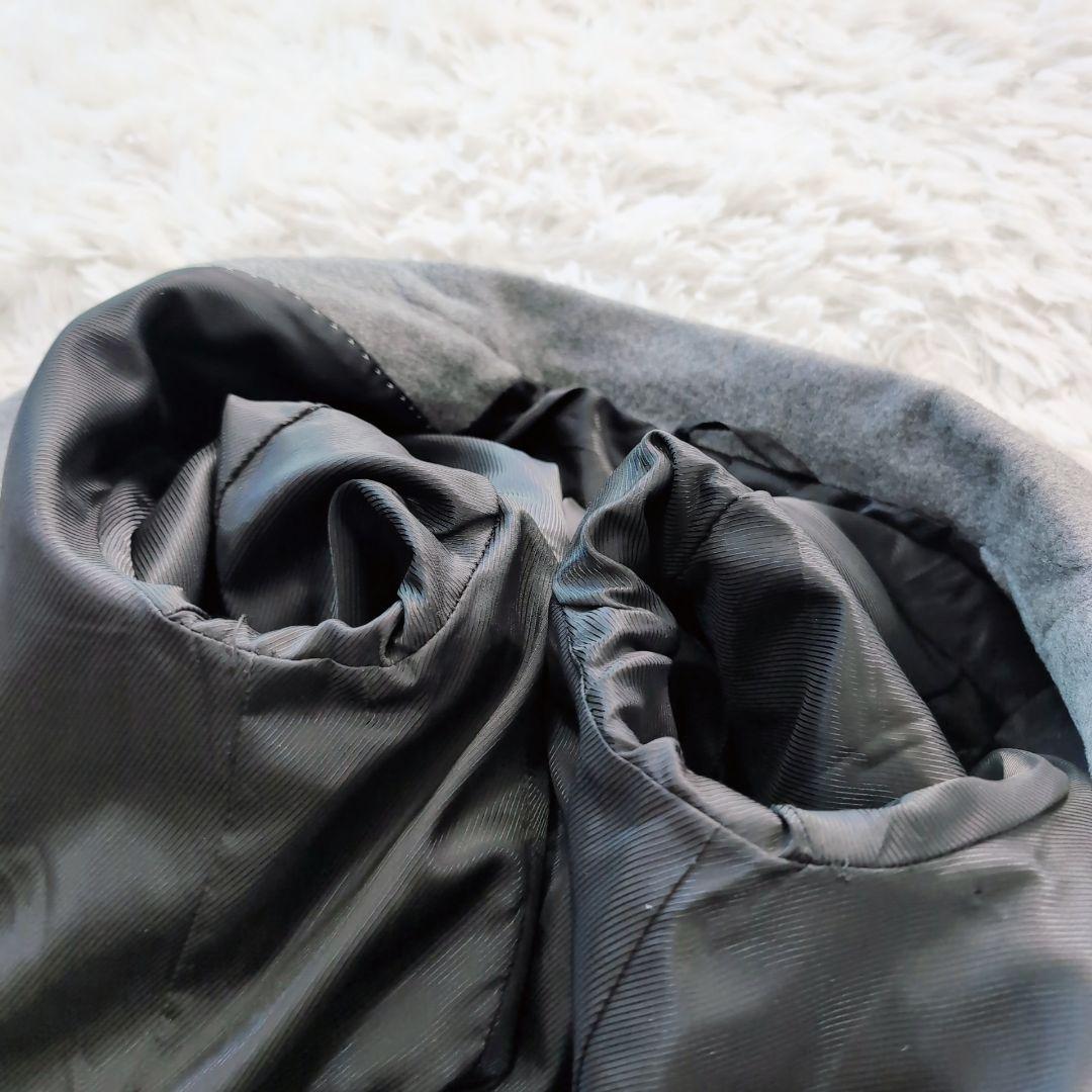 【未使用級】カシミヤ　アンゴラ　特大　XL　チェスターコート　グレー　高級　上質