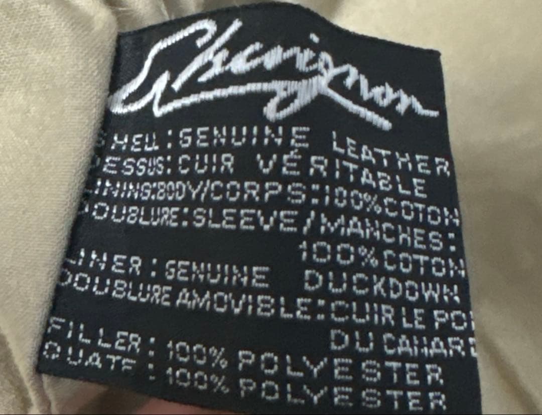 80s chevignon leather down jacket ダウンL