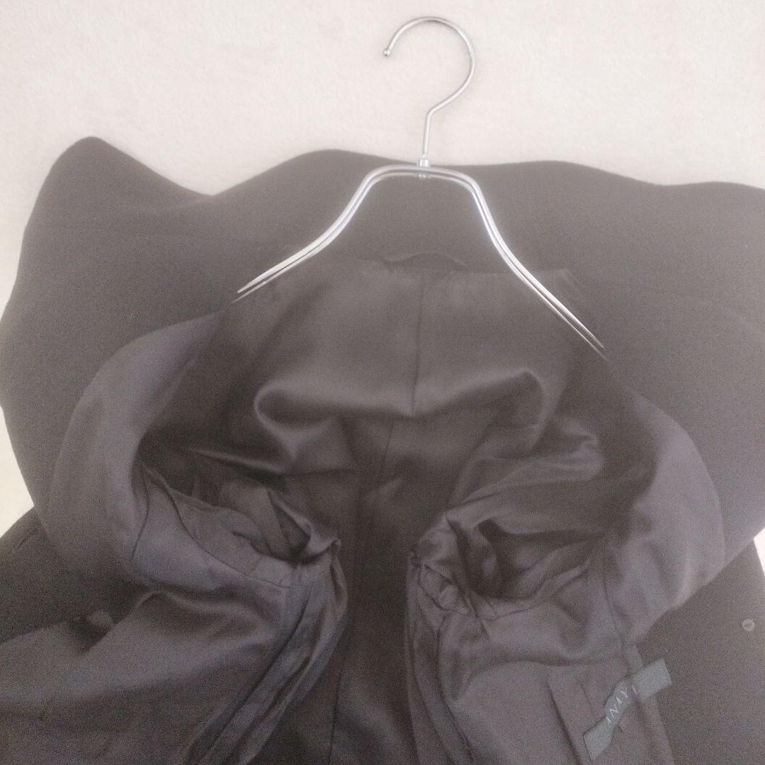 アナイ　カシミヤ100%　ロングコート　ベルト付　ベルテッド　ブラック　黒　比翼