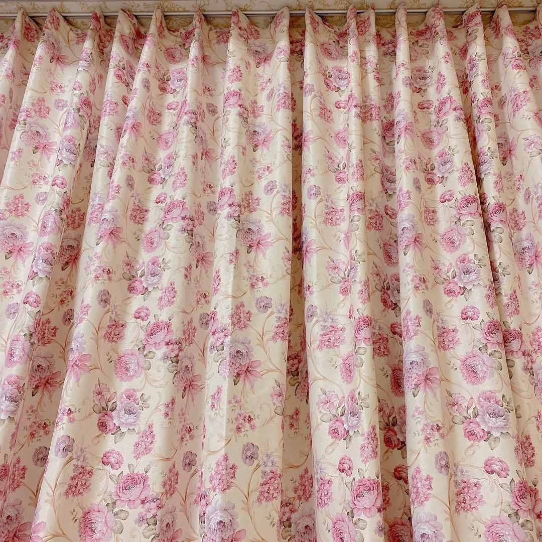 北欧 両面柄 ヨーロピアン オーダー フローラル 花柄 幅195 オーダーメイド