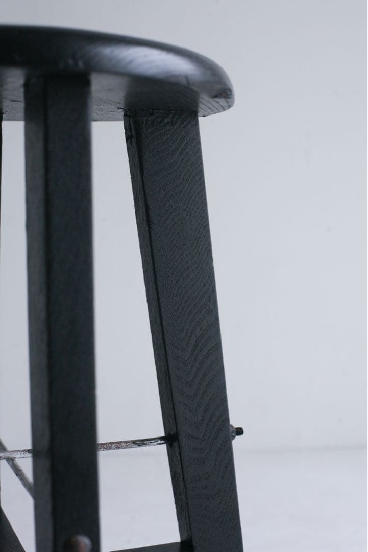 丸スツール　ケヤキ材　無垢材　古家具　ダイニングチェア　丸椅子