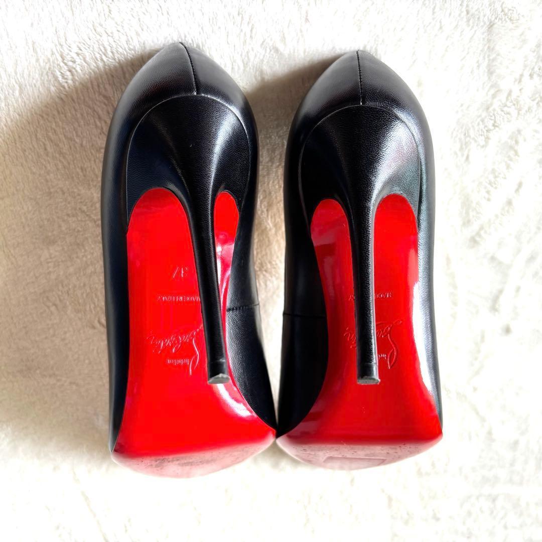 極美品 ルブタン パンプス 37 スタッズ ヒール 黒 レッドソール 購入証明書