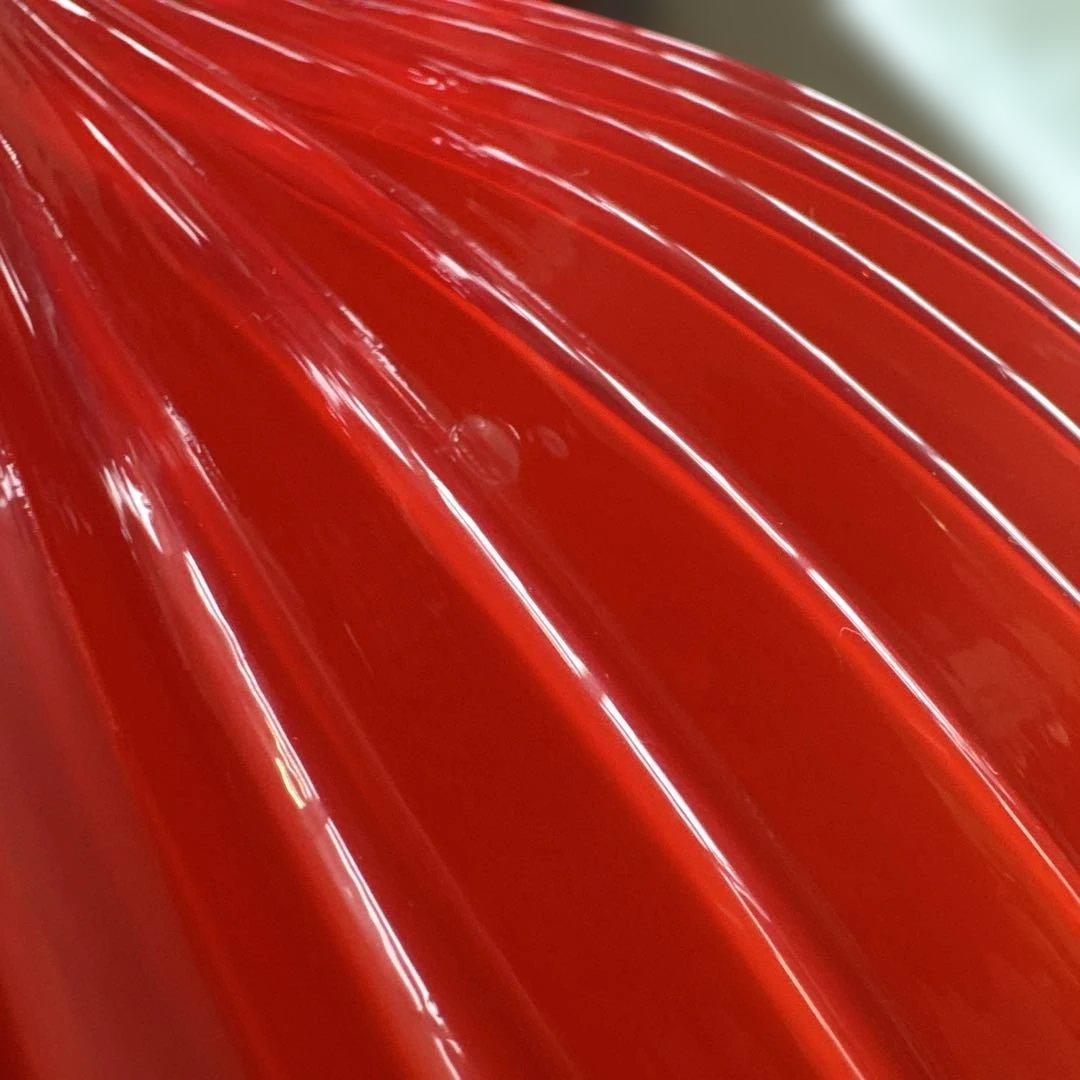 昭和レトロ　赤い球形ペンダントライト ガラス製