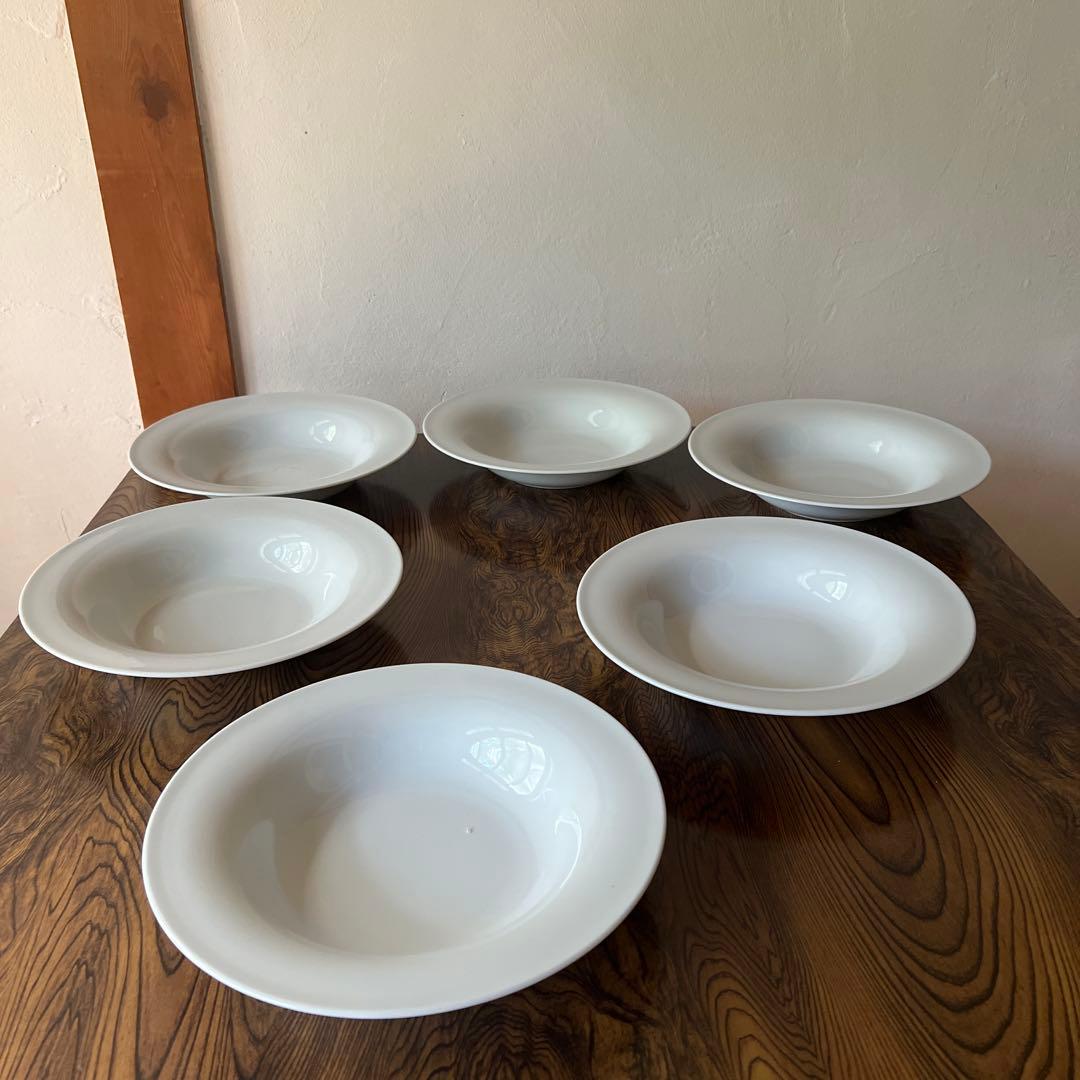 Arzberg ホワイト深皿6枚セット白磁　ドイツパスタプレート