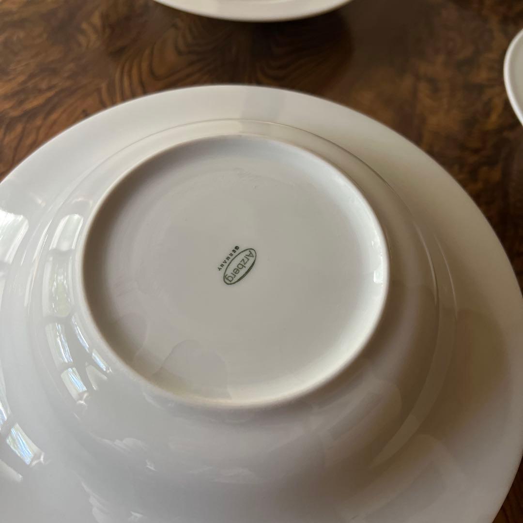 Arzberg ホワイト深皿6枚セット白磁　ドイツパスタプレート