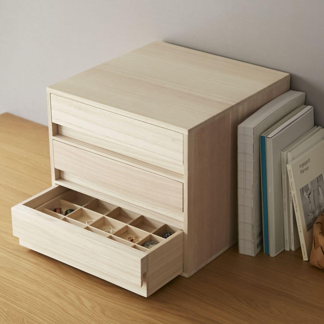 増田桐箱店 桐小物入れ アクセサリーケース、帯留め収納 日本製