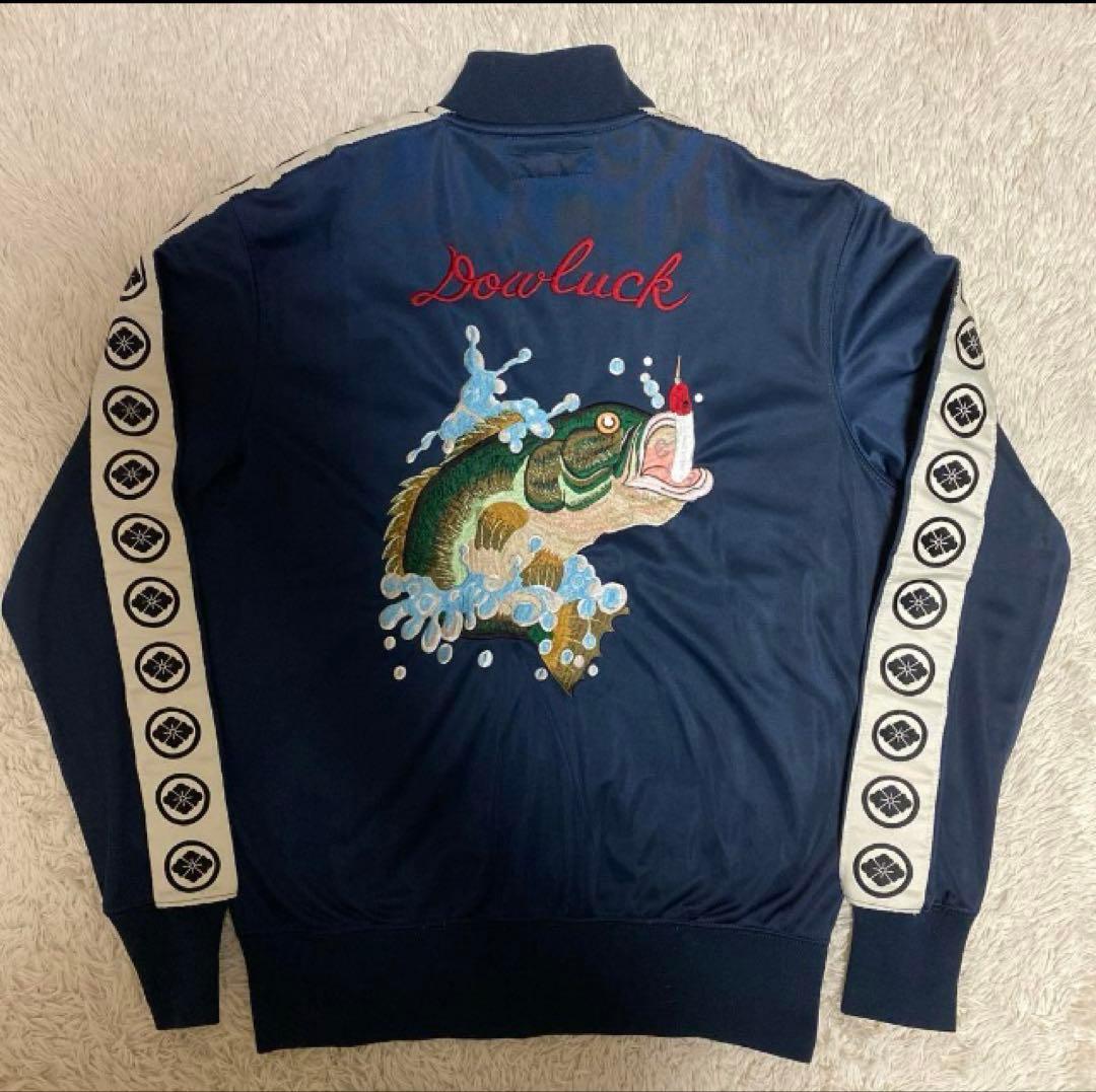 美品！¿ evisuブラックバス 刺繍 トラックジャケットyamane 道楽