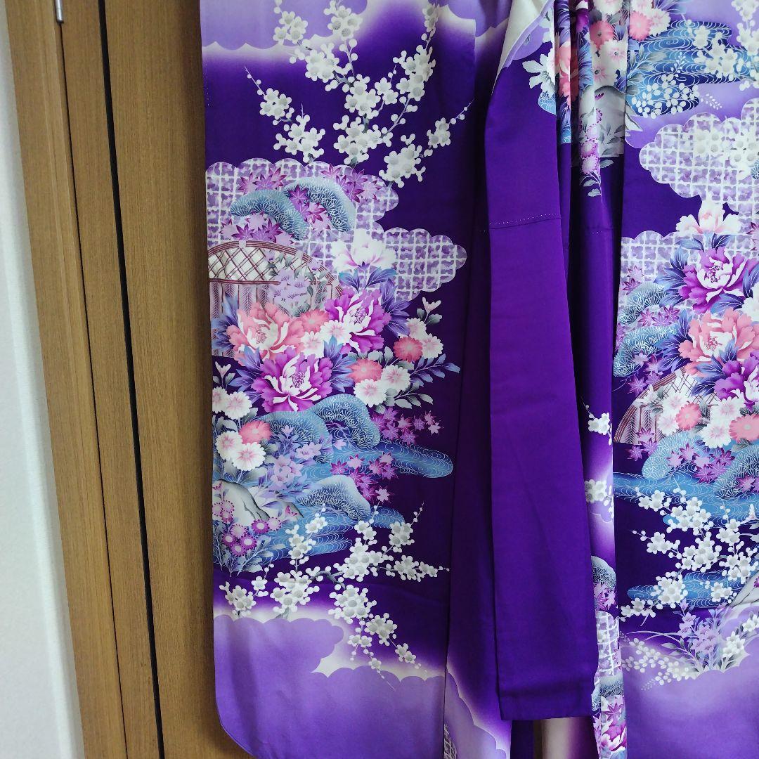 振袖　成人式　正絹　紫　パープル