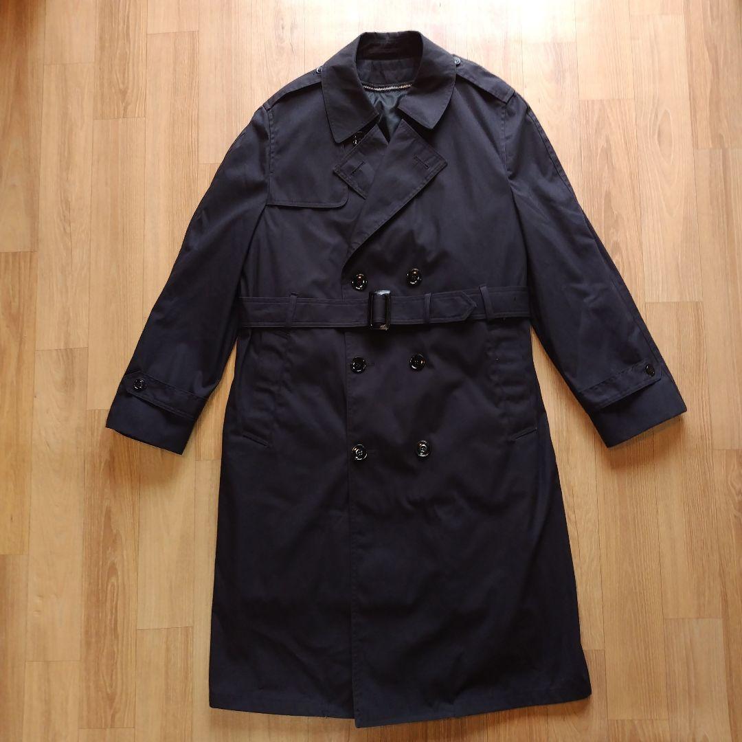 美品！42R 米軍 実物 U.S. NAVY ブラックトレンチコート　14228