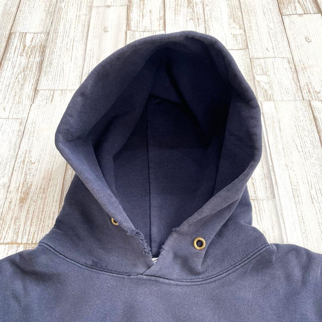 【雰囲気ネイビー！】チャンピオン　リバースウィーブ　フーディ　パーカー　紺　刺繍