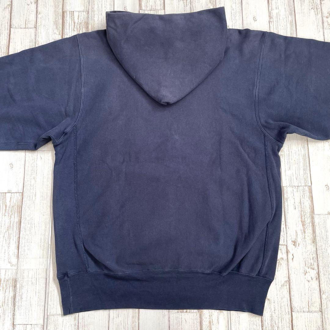 【雰囲気ネイビー！】チャンピオン　リバースウィーブ　フーディ　パーカー　紺　刺繍