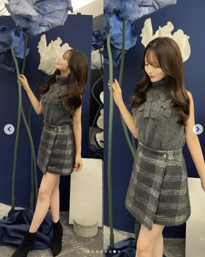 パンツ M sheller check jacquard wrap culottes