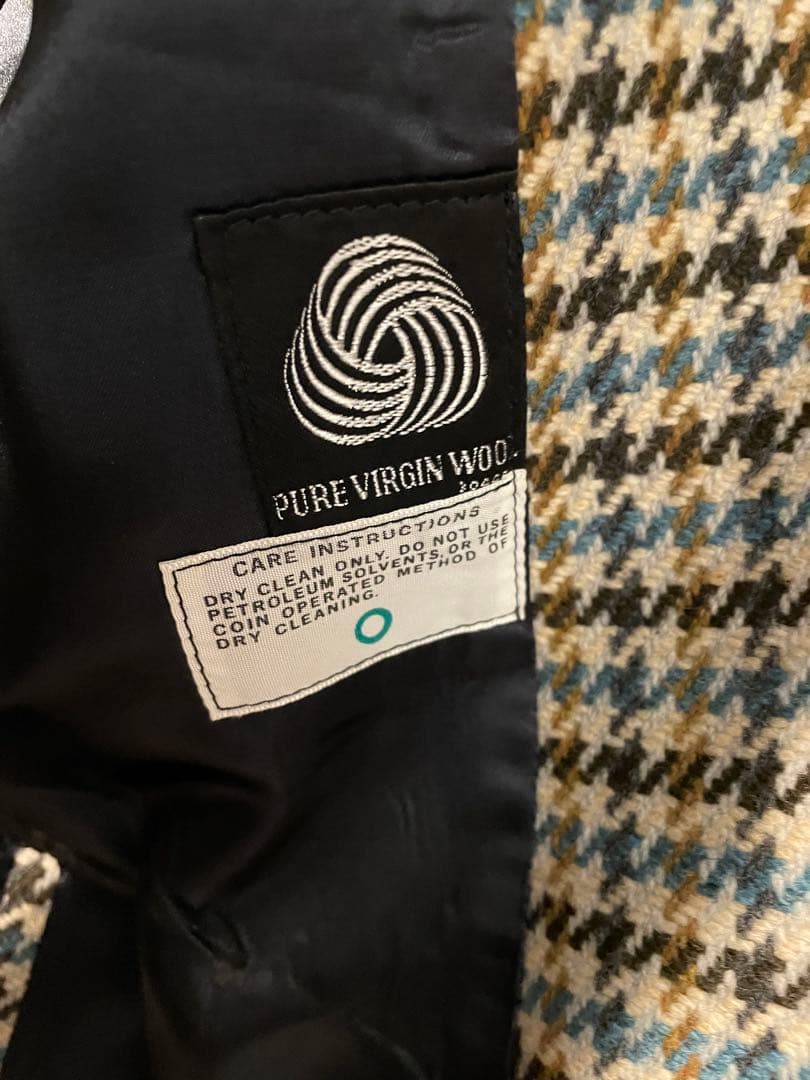 実寸L 80s Aquascutum Club check Wool Coat