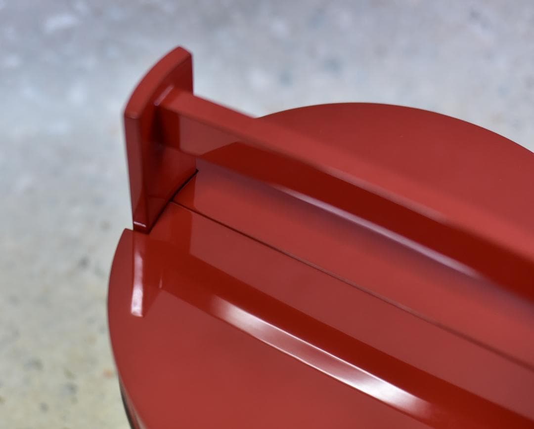 値下げ、輪島，弘悦作　銀巻手桶朱塗り水指　【極上品】　お茶道具/共箱