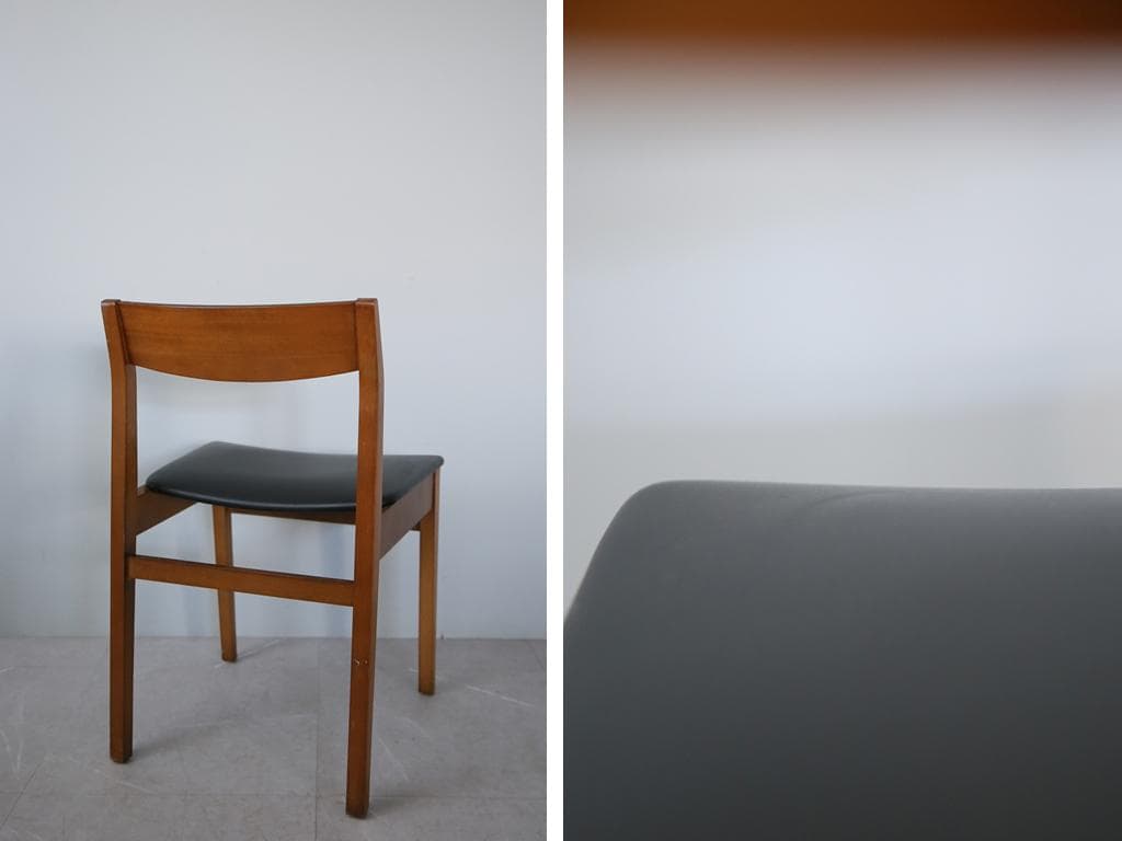 英国ヴィンテージチーク古木ダイニングチェア/椅子イス/モダン(92-259-1)