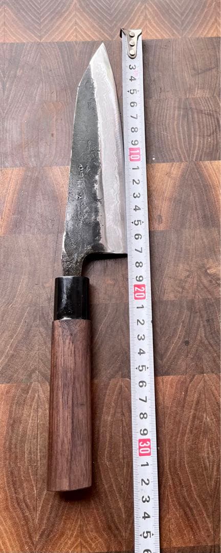 土佐　司　ダマスカス　切付　三徳　180mm 包丁　青紙　釣り　キャンプ　和包丁