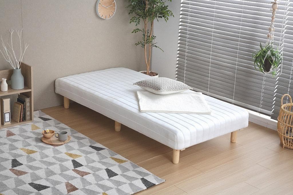 【新品・送料無料】一体型脚付きマットレスベッド【シングル】