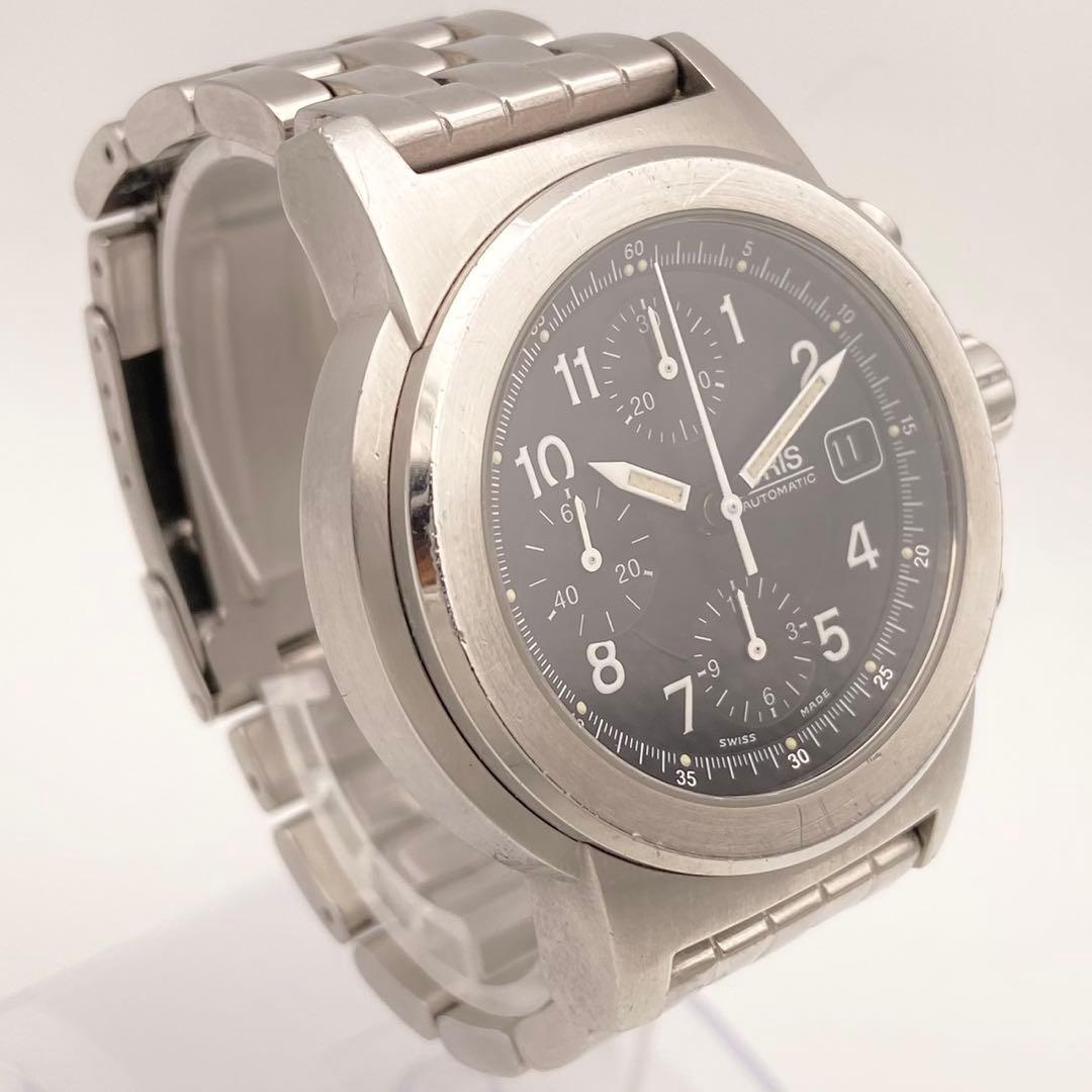 【稼働】ORIS ビッグクラウン 自動巻き 腕時計 裏スケ デイト メンズ