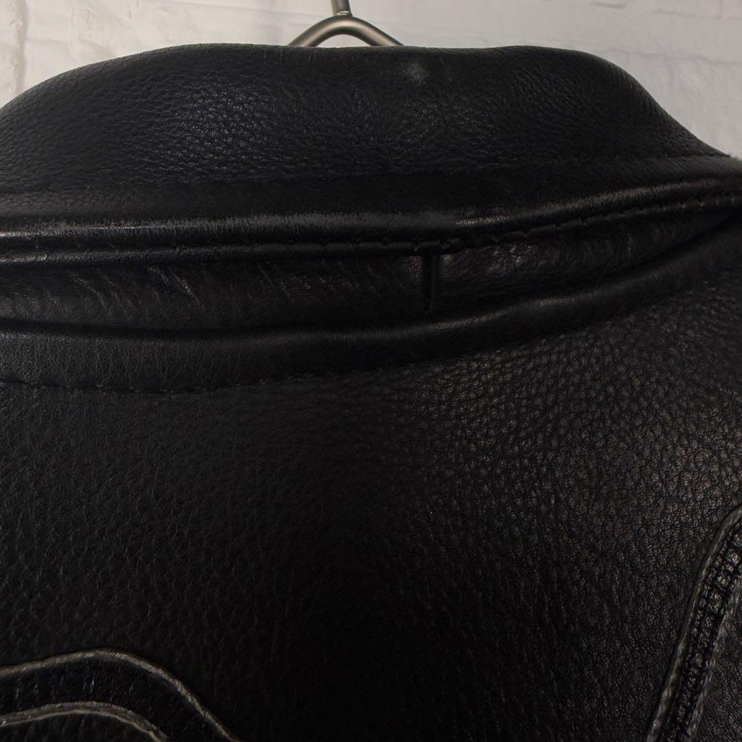 【羽刺繍】 DEGNER ライダース レザー ジャケット 本革 可愛い