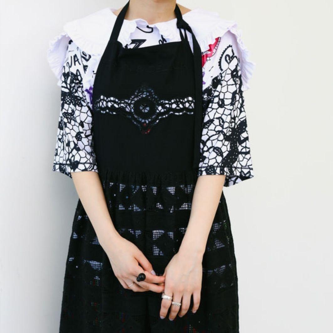 【新品】黒 ディーン＆デルーカ ビームス レースエプロン ブラック