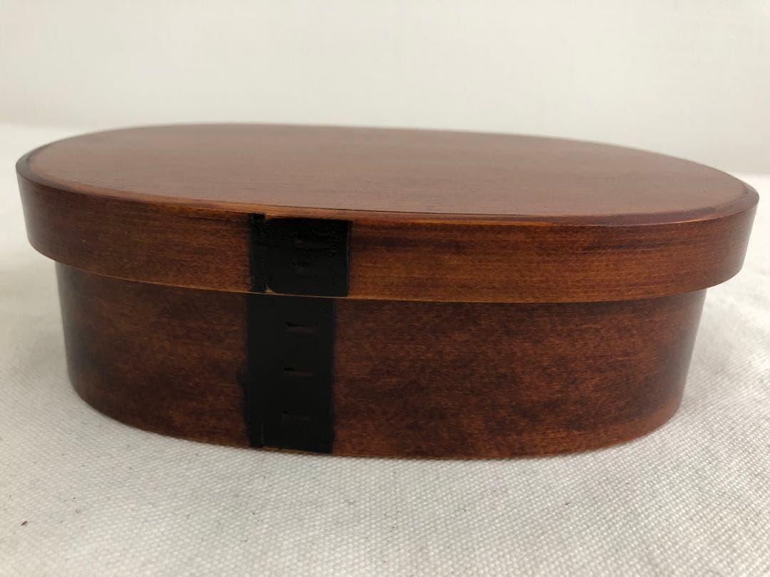 【新品】松野屋 木曽檜曲げ物　すり漆　小判弁当箱