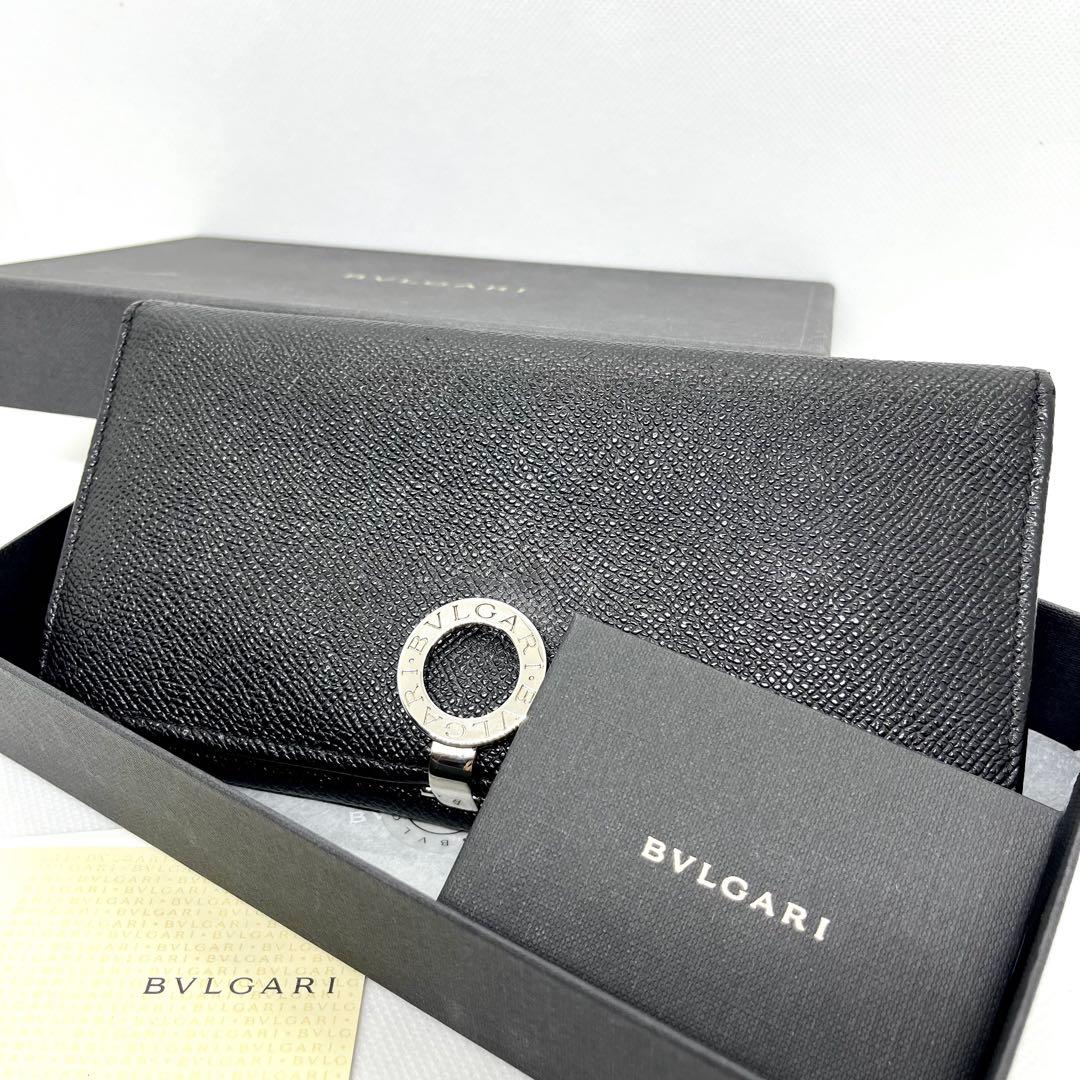 専用✨ブルガリ ロゴクリップ 二つ折り 長財布 サークルロゴ ブラック