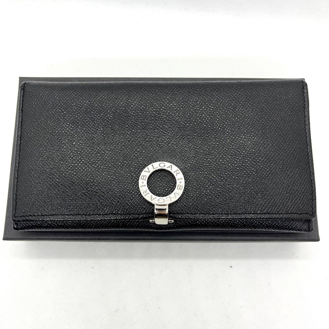 専用✨ブルガリ ロゴクリップ 二つ折り 長財布 サークルロゴ ブラック