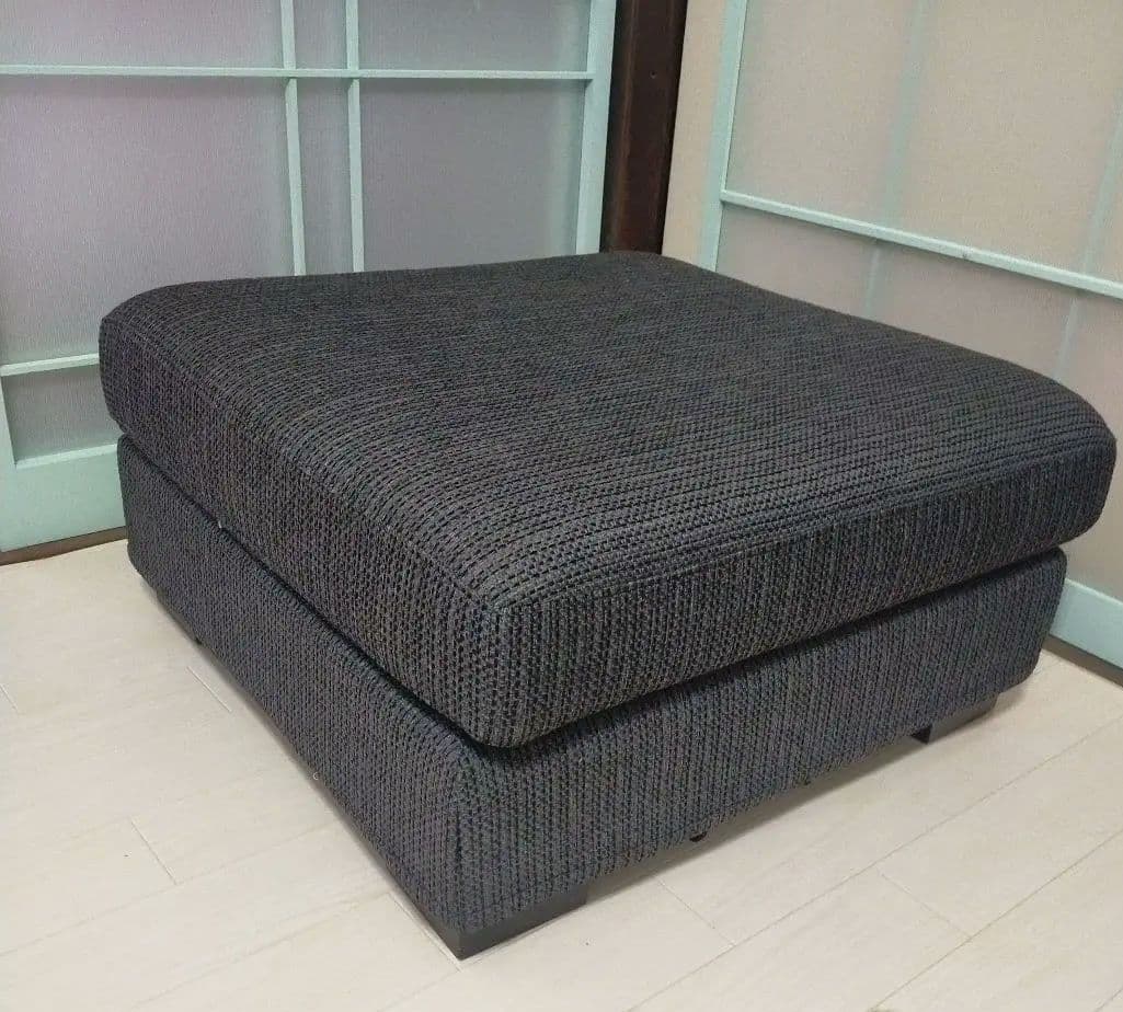 値下げしました！　ダークグレー ファブリック オットマン