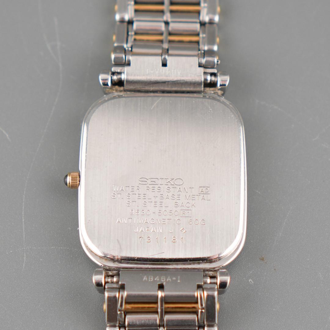 稼働 SEIKO DOLCE スクエア ローマ文字 腕時計 新品電池 クォーツ