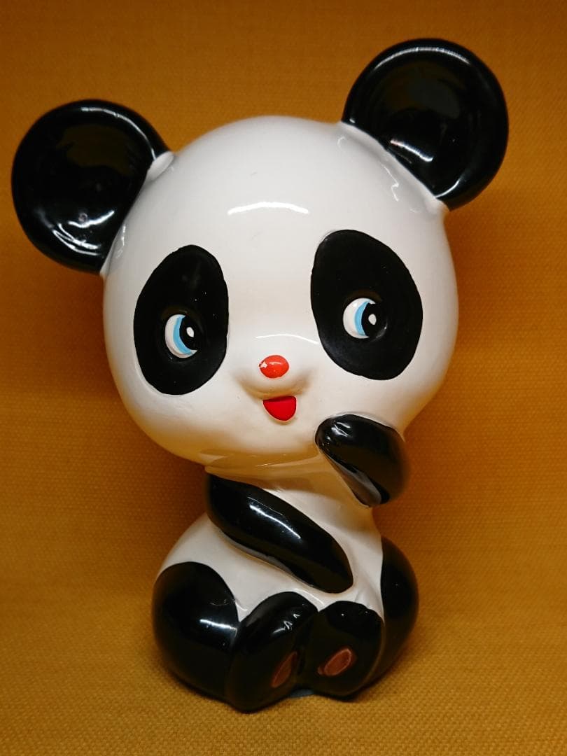 【美品】パンダ　陶器　レトロ　置物　インテリア　工芸品　美術品　A1065