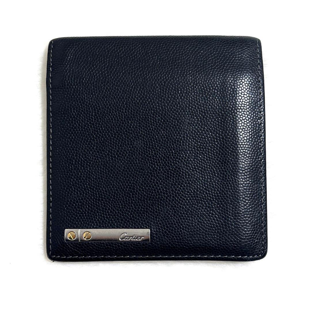 Cartier カルティエ　サントス 二つ折り財布　ロゴプレート
