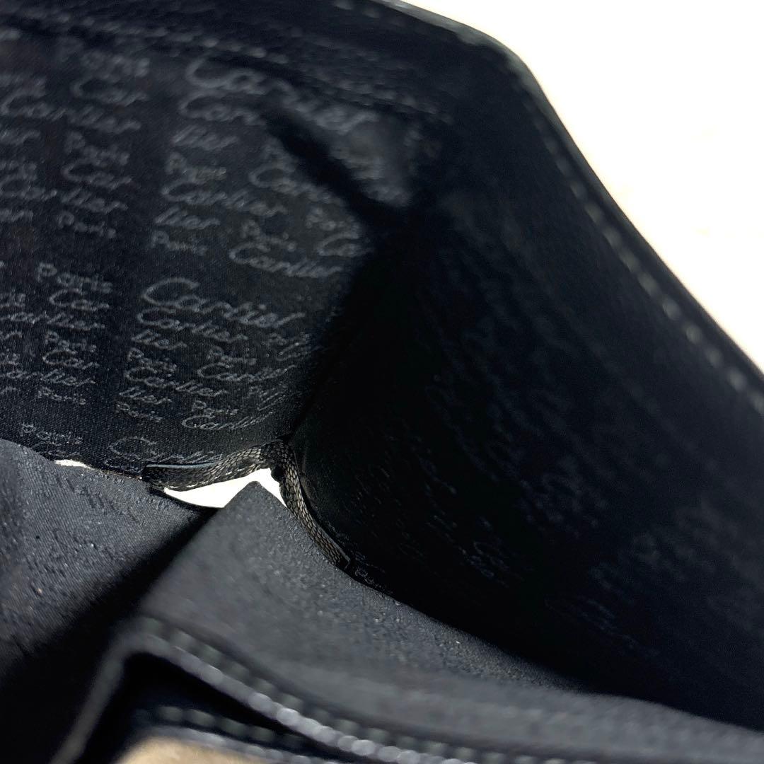 Cartier カルティエ　サントス 二つ折り財布　ロゴプレート