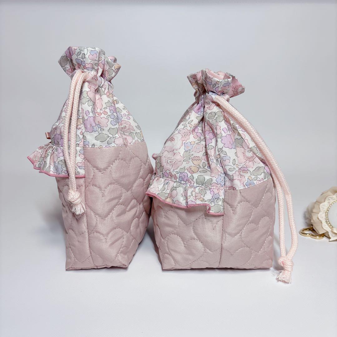 Kahon（プロフ必読！）様　レッスンバッグ　上履き袋　ハート　キルト　ヌビ