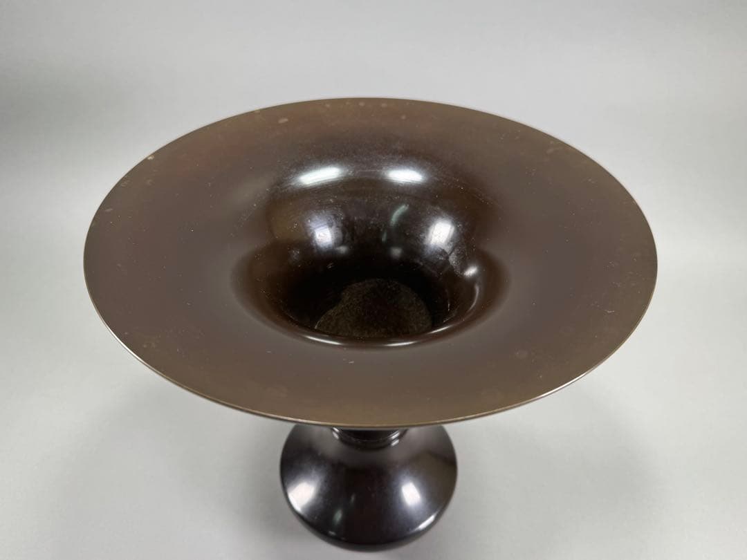 銅花器　いけばな　池坊　立花　古流　小原流　華道具　花瓶　在銘