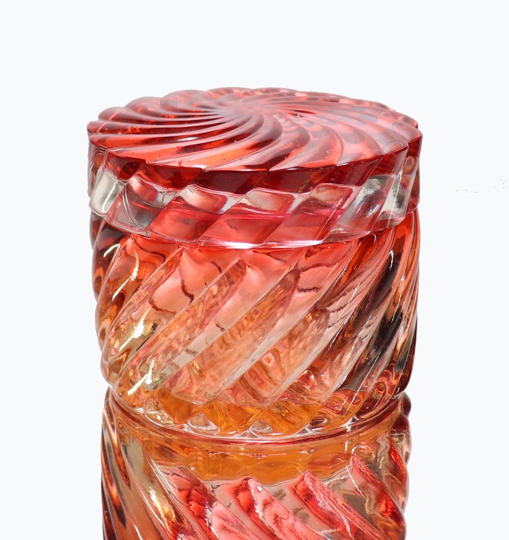 オールド・バカラ 珍品 レアサイズ バンブー ローズ 大型蓋物 クリスタルガラス