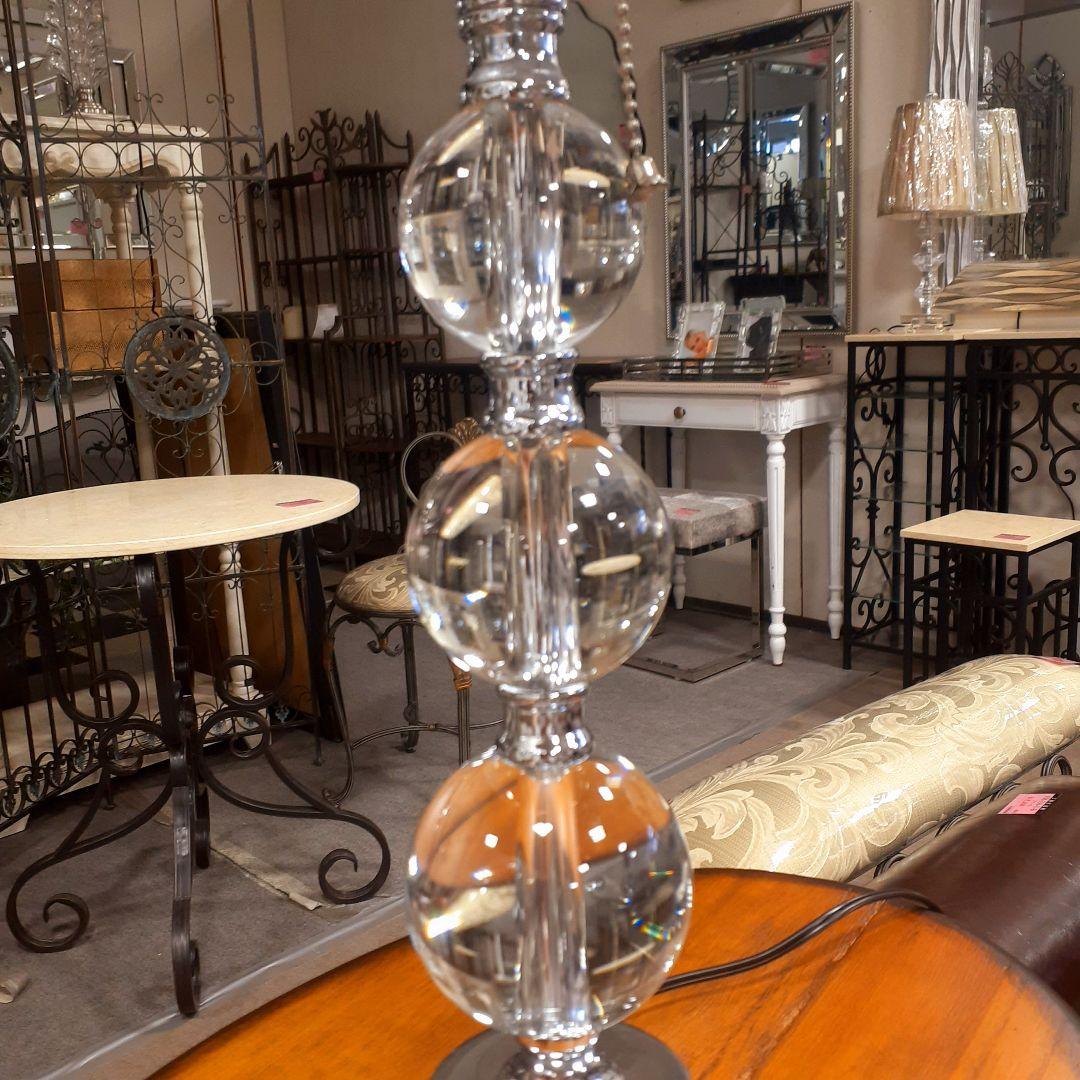 輸入雑貨　北欧　『球体ガラス・シェードランプ』　卓上　グレー