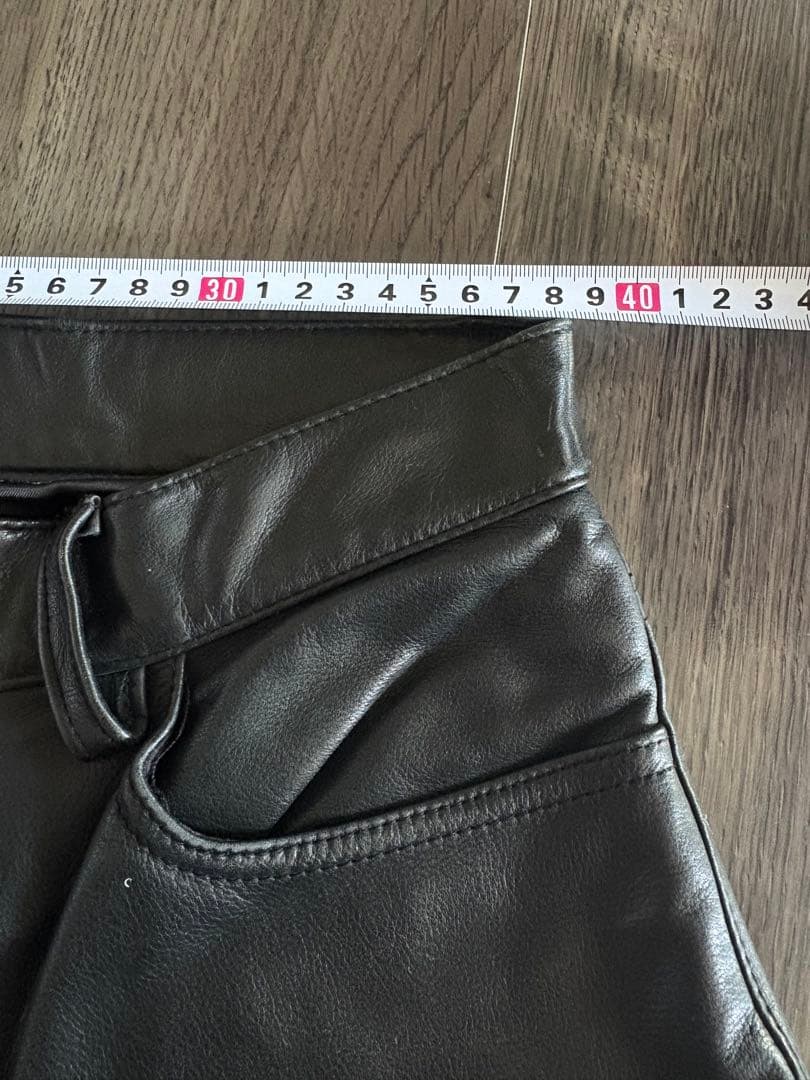 希少 OLD GAP ストレート レザーパンツ 本革 黒 ギャップ ビンテージ