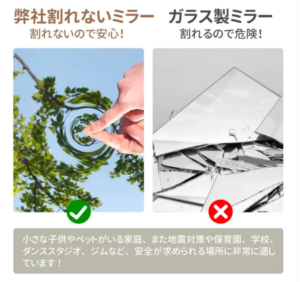 【新品】割れない全身ミラー 60×160cm シルバー 壁掛け＆立て掛け対応