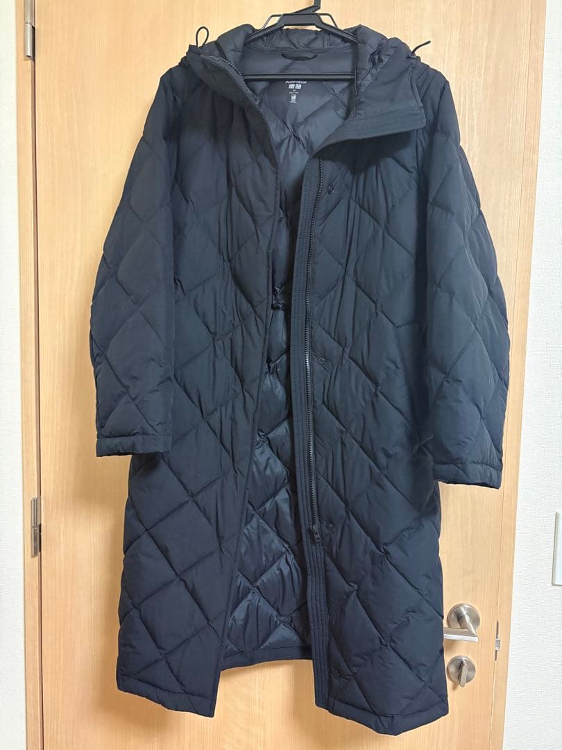 UNIQLO パフテックロングコートリラックスフィット　黒　XS