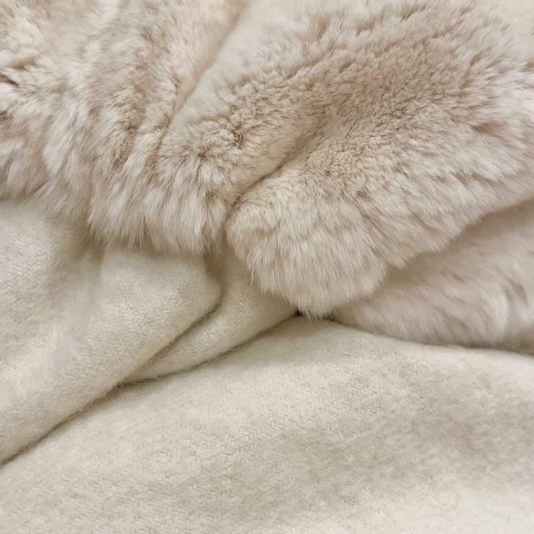 LANVIN ふわふわ白ファーストールプレゼント♡カシミア×白うさぎちゃん