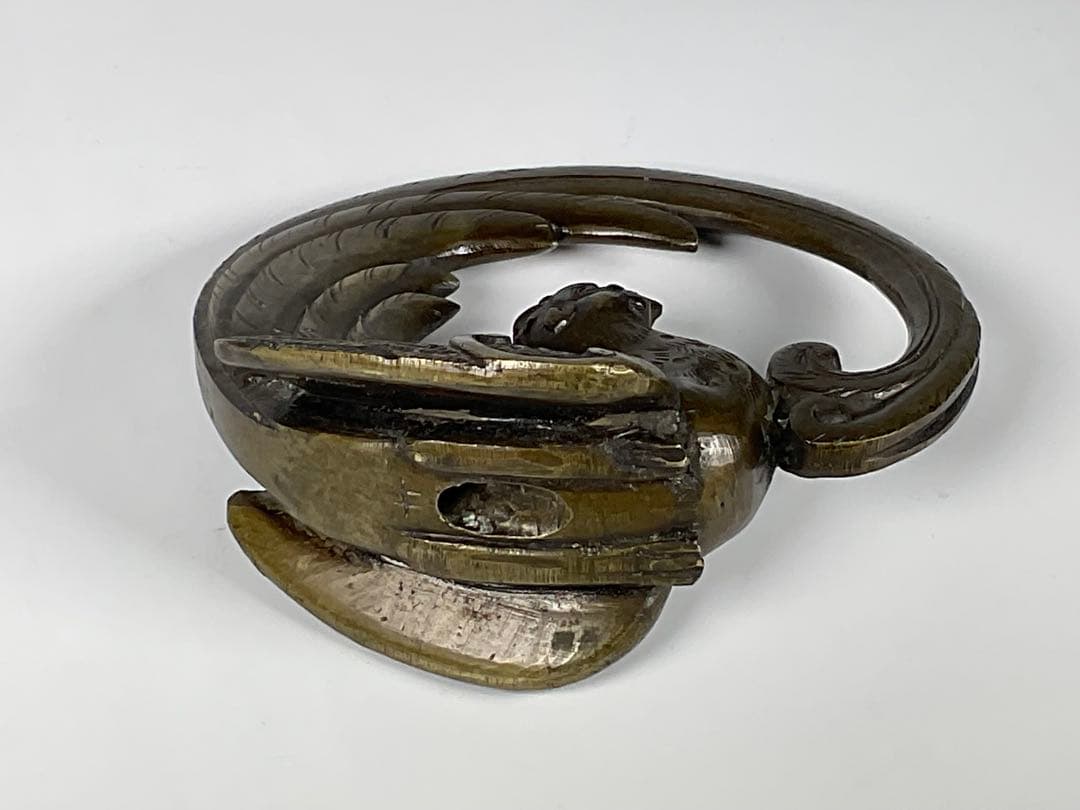 古銅　亀・鳳凰　中国古玩　銅製置物　２点