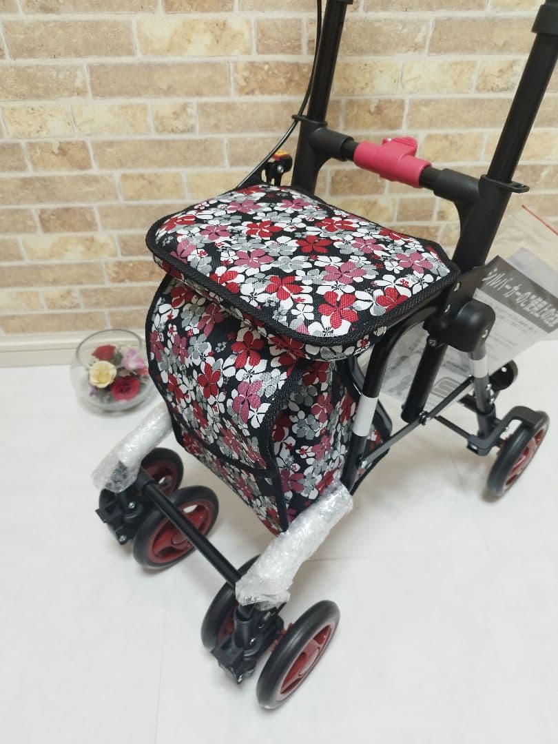 ✨値引き可能✨モート　花柄BK 島製作所　新品未使用　介護　シルバーカー