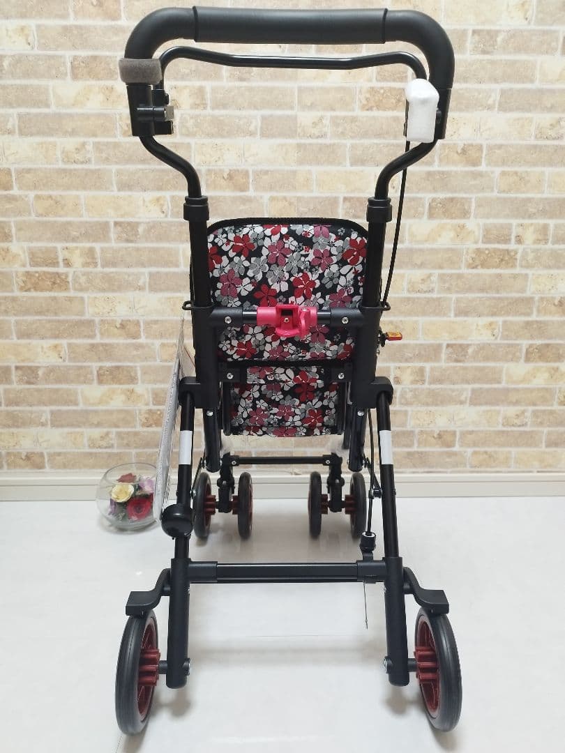 ✨値引き可能✨モート　花柄BK 島製作所　新品未使用　介護　シルバーカー