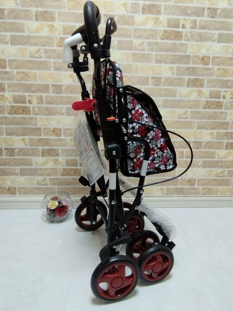 ✨値引き可能✨モート　花柄BK 島製作所　新品未使用　介護　シルバーカー