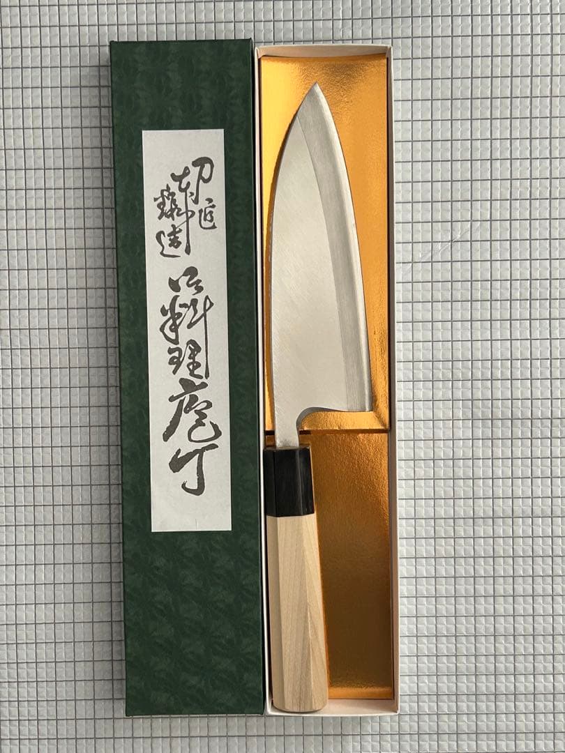 包丁 出刃包丁 銀三 165mm 水牛八角柄 ステンレス ④