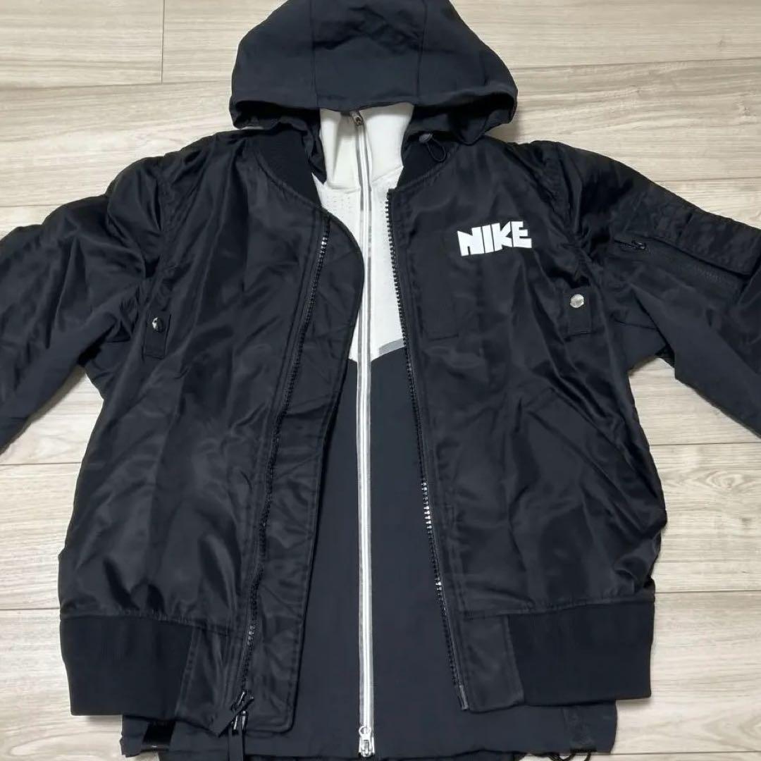 【極上】NIKE x sacai レイヤード ボンバージャケット