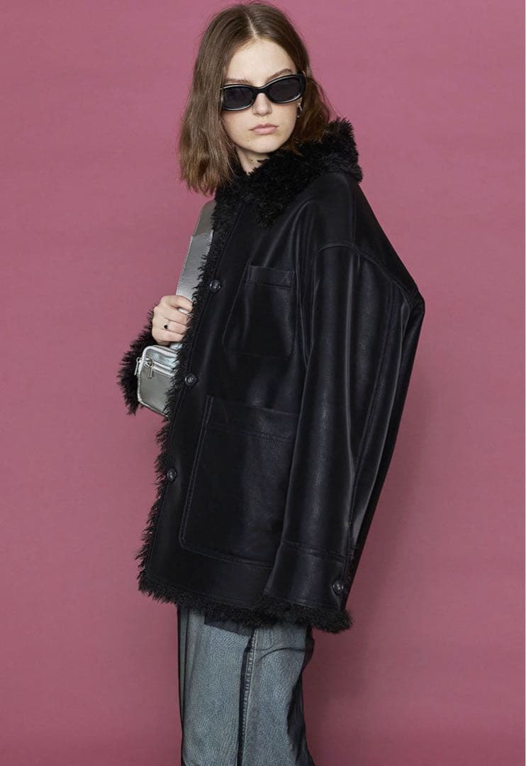 完売品 MAISON SPECIAL リバーシブルフェイクレザームートンブルゾン