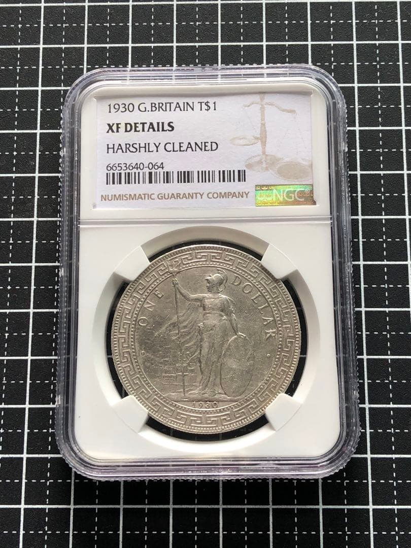 3946【イギリス・貿易銀・NGC鑑定品】1930年壹圓　1ドル　銀貨　古銭